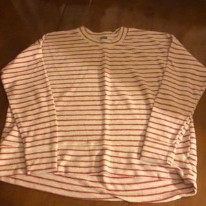 Aerie striped crew neck sweatshirt